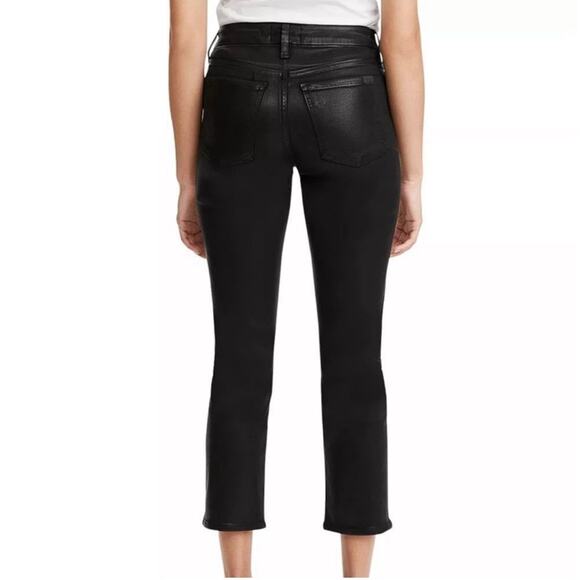 NWT Jen7 by 7 For All Mankind Coated Straight Ankle Jeans in Black Coat Size 12 - Picture 2 of 14